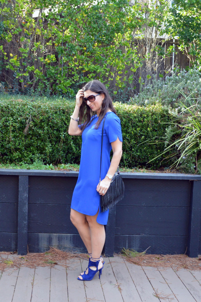 adrianna papell blue dress spring 2015