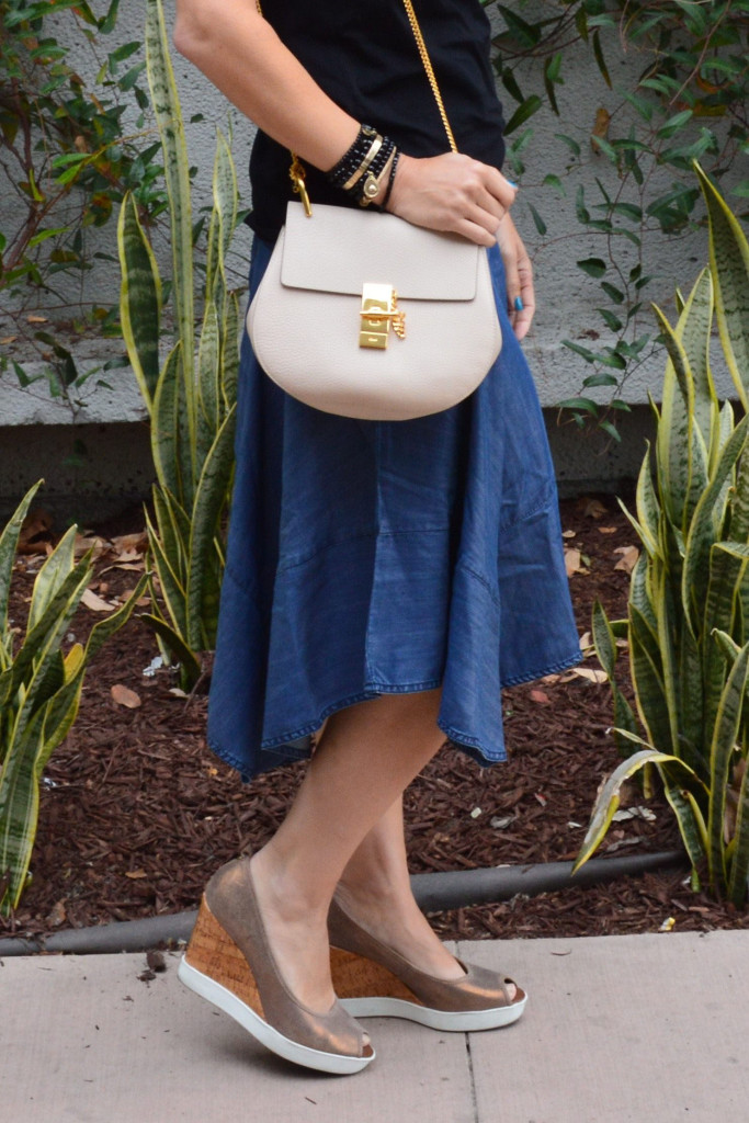 anthropologie style blogger skirt outfit