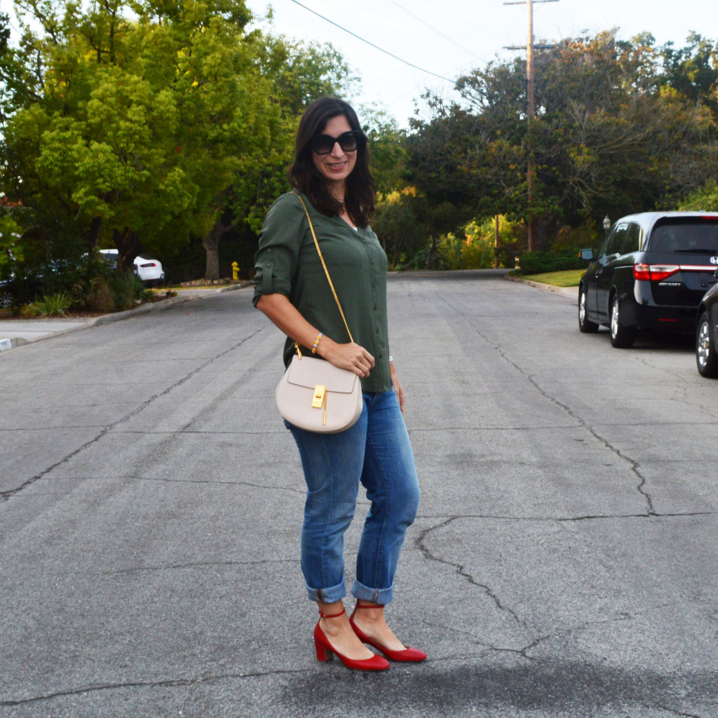 casual fall outfit with a lotus leap bracelet