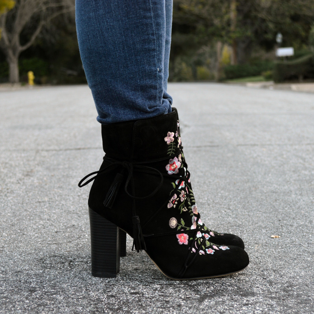 embroidered floral booties for spring