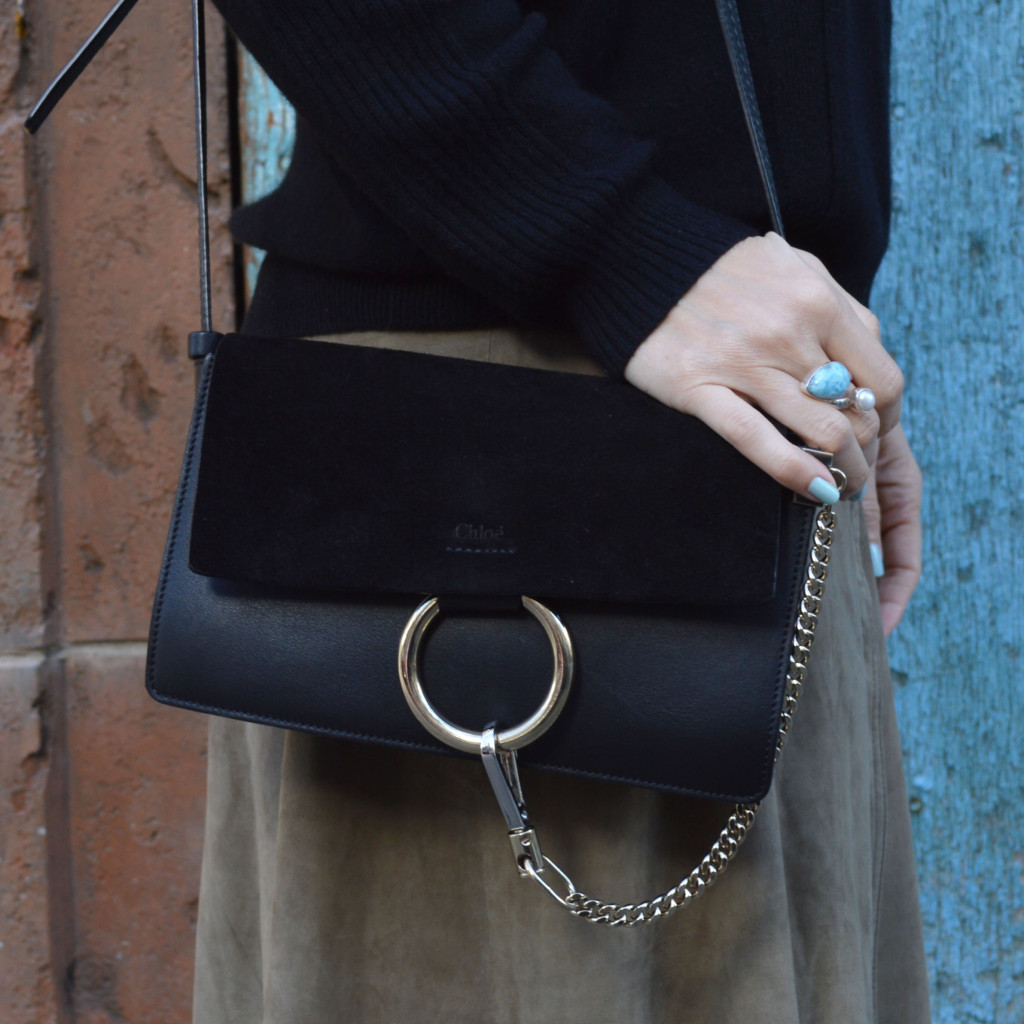 small black chloe faye handbag online