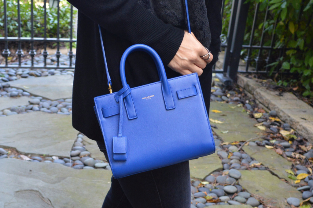 blue yves saint laurent bag