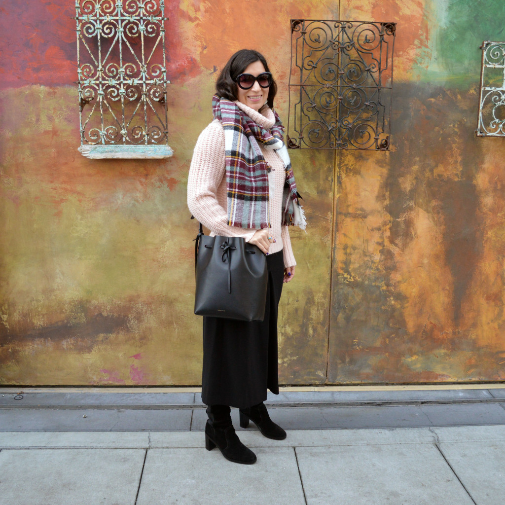 culottes for winter outfit idea