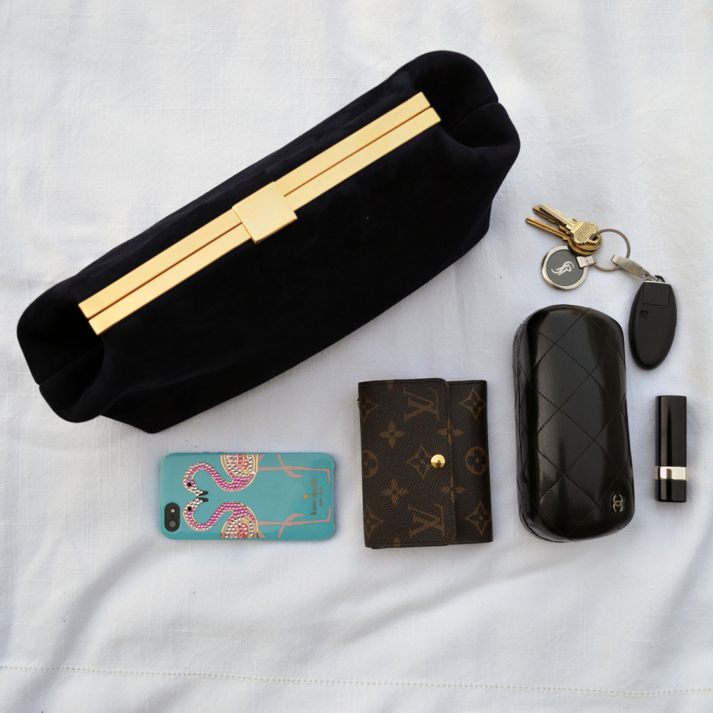 mansur gavriel volume clutch in suede
