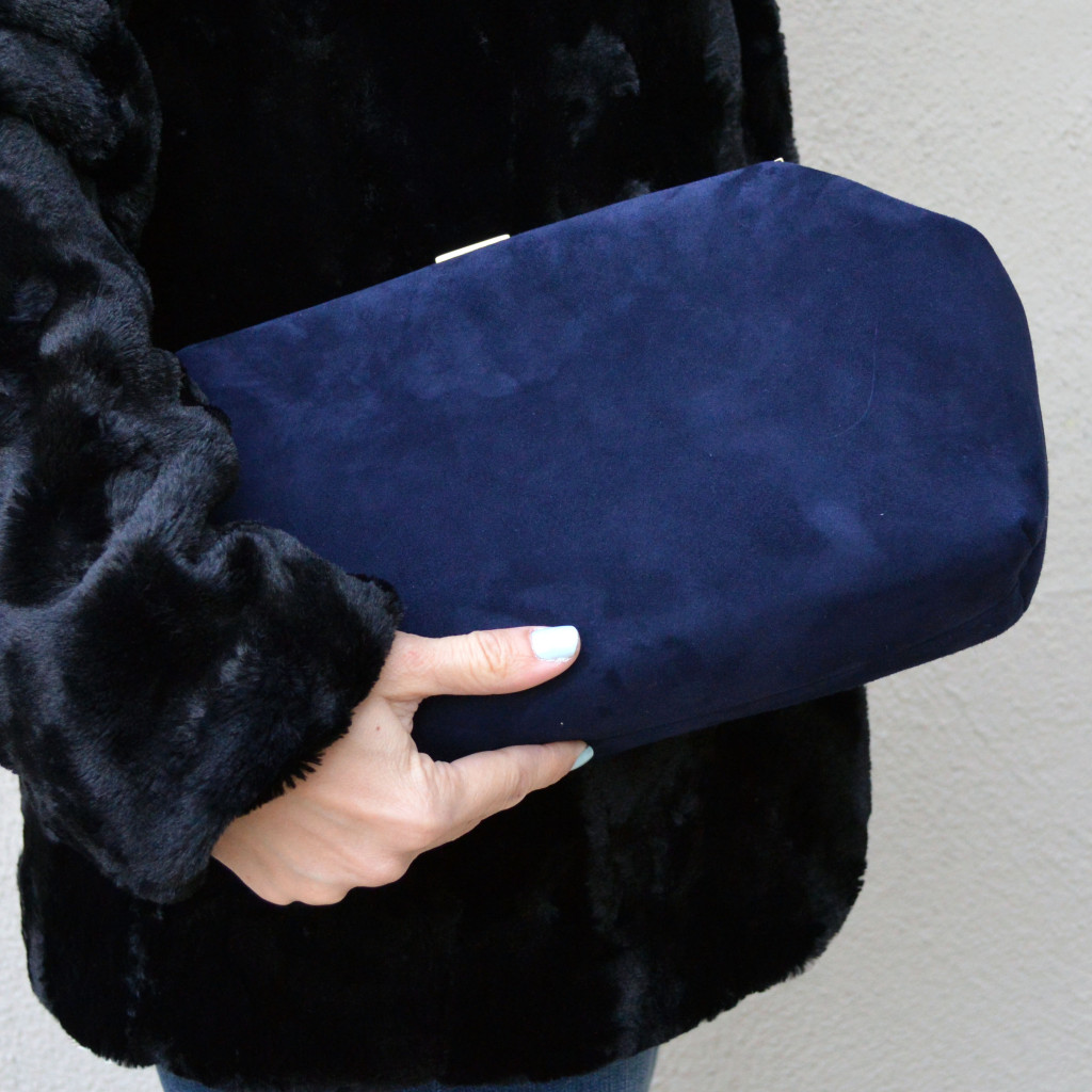mansur gavriel volume clutch in navy