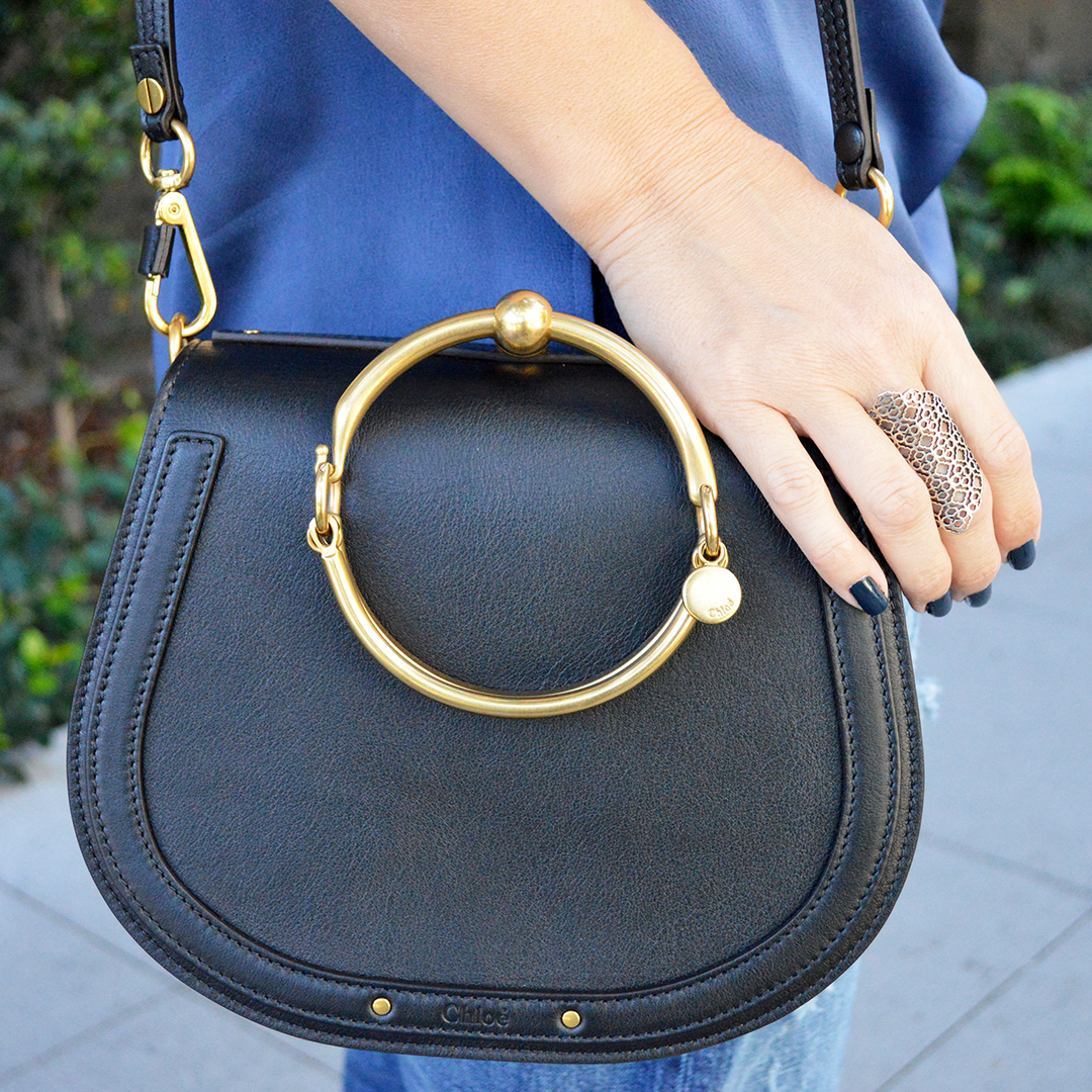 Chloe Nile color Black shoulder bag Ladies handbag used From Japan