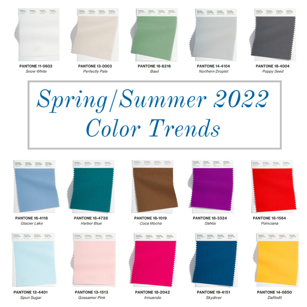 Pantone Spring 2022 Color Trends