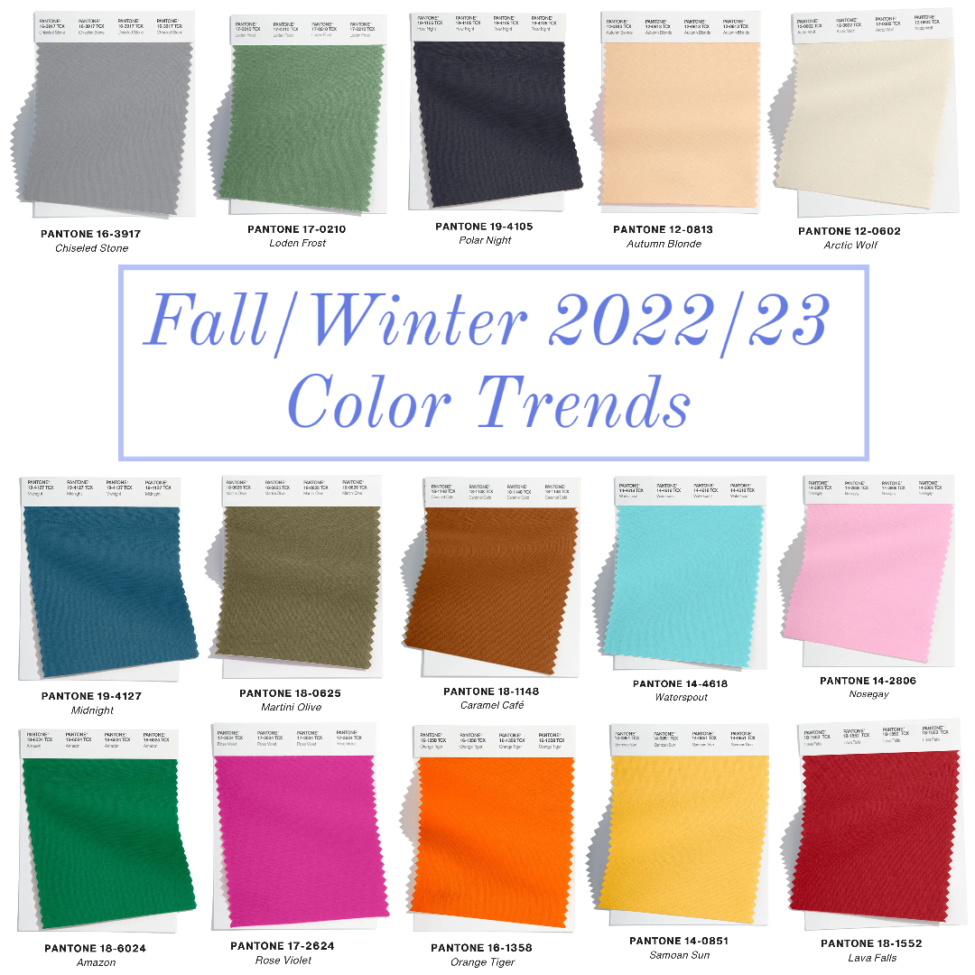 US' Pantone reveals Autumn/Winter 2022/2023 colour trends